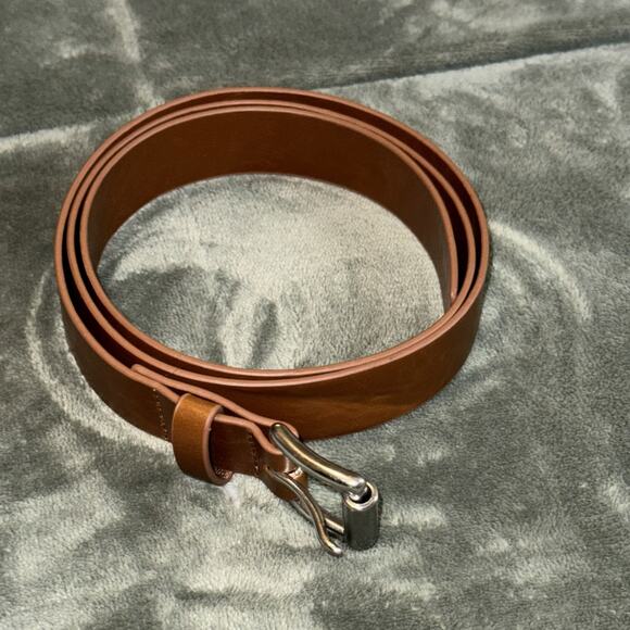 Michael Kors Belt Women's Small Brown PU Faux Leather Silver Buckle Adjustable - Picture 1 of 7